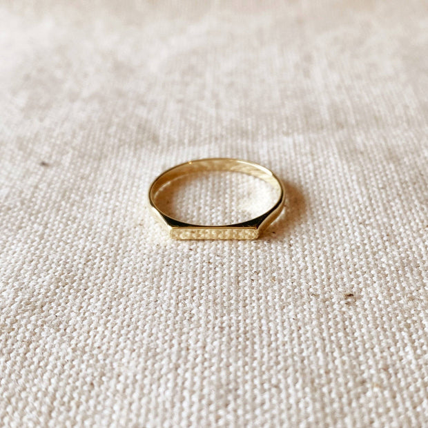 18k Gold Filled Flat Top Ring: Size 10