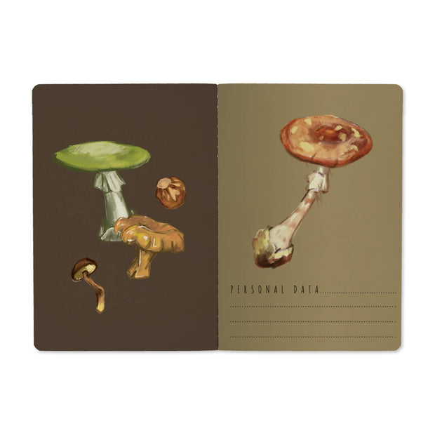 Mushrooms on Black Notebook