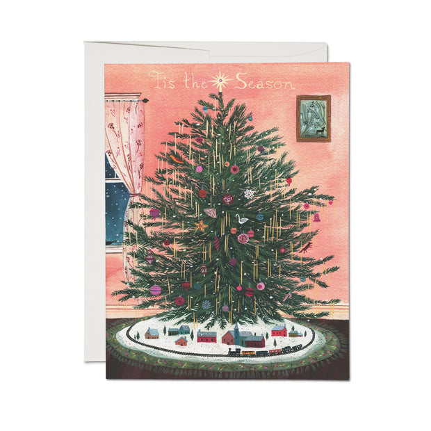 Tinsel Tree holiday Greeting Card