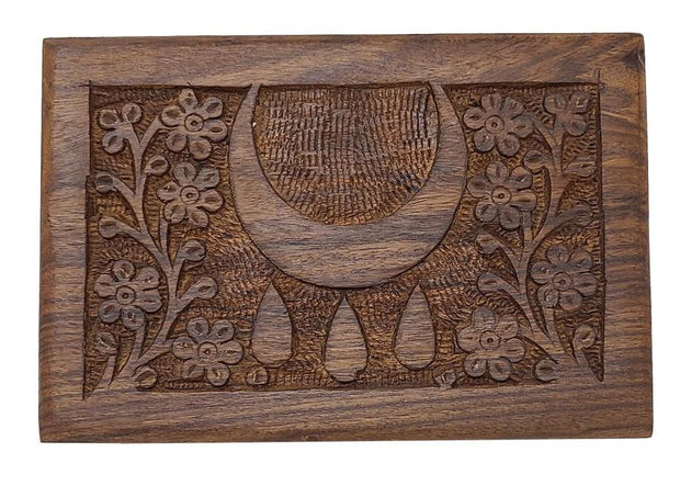 Hecate's Blessing Symbol Wooden Carved Box