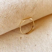 18k Gold Filled Flat Top Ring: Size 10