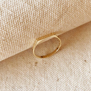 18k Gold Filled Flat Top Ring: Size 10