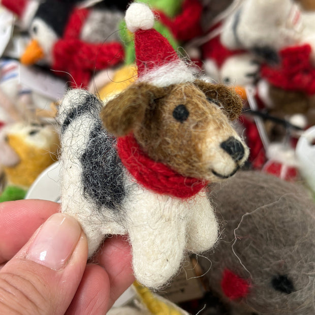 Felted Animal Ornament Pair