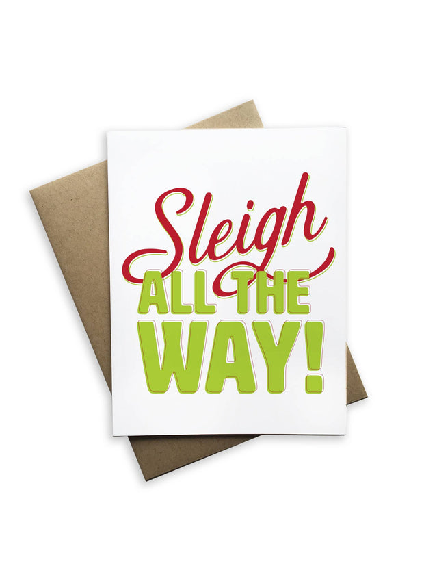 Sleigh All The Way Christmas Card