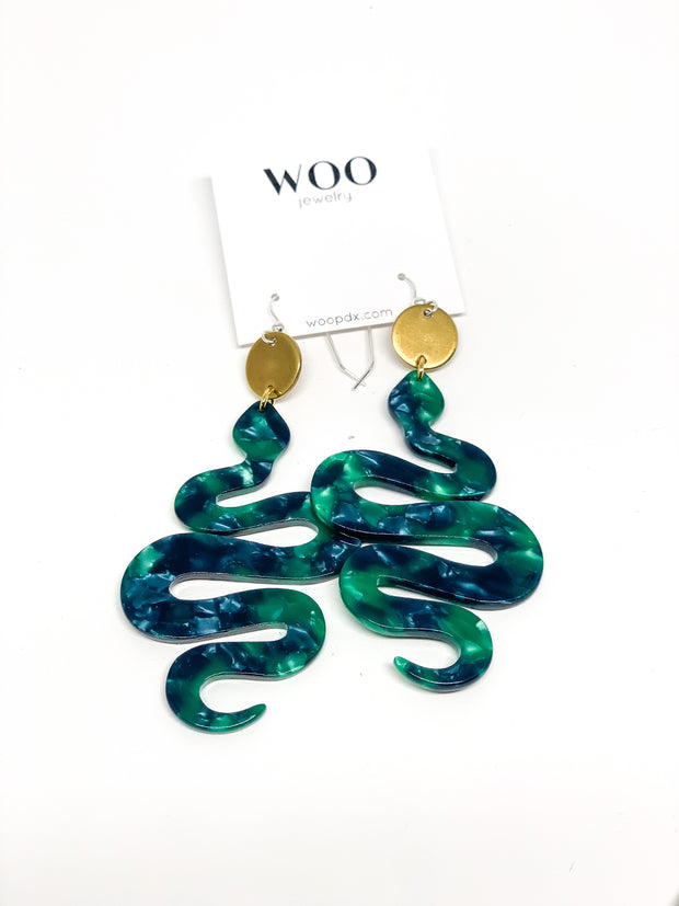 Green Snake Bite Earrings - Woo Jewelry